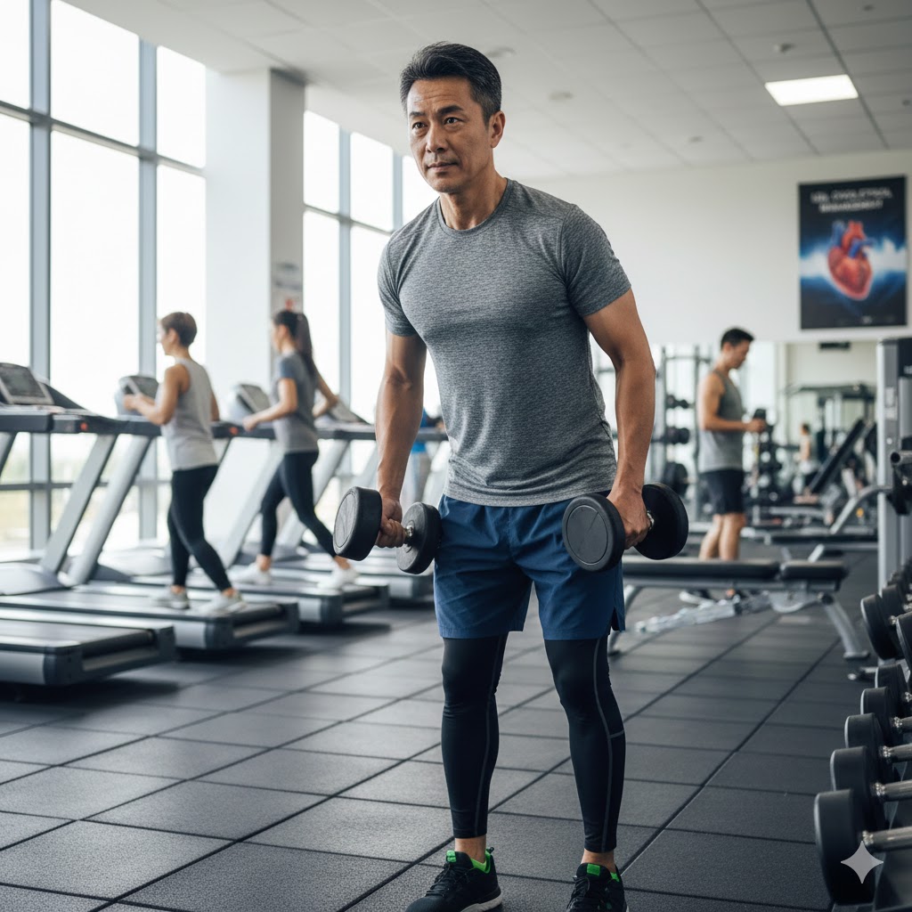 筋トレする男性