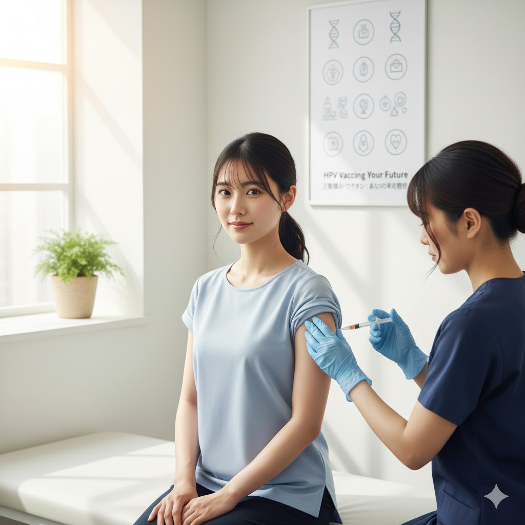 ワクチンを摂取する女性