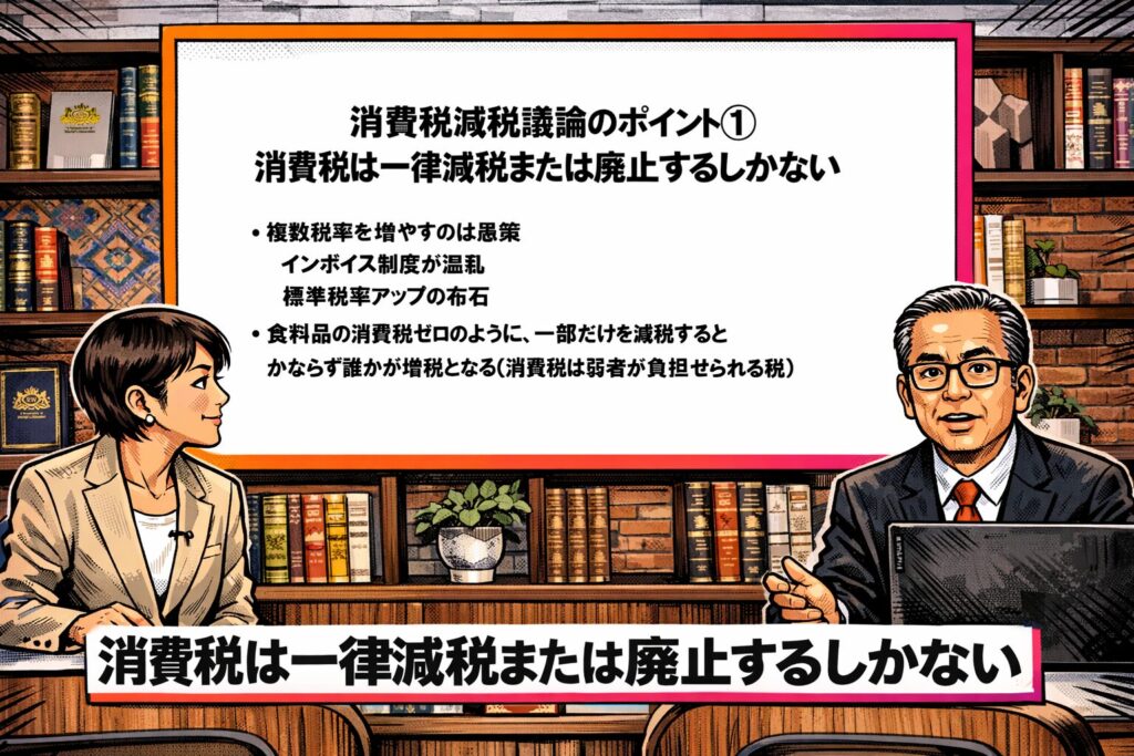 関連動画>>中学生でもわかる!消費税の仕組みと積極財政!あんどう裕【赤坂ニュース281】参政党